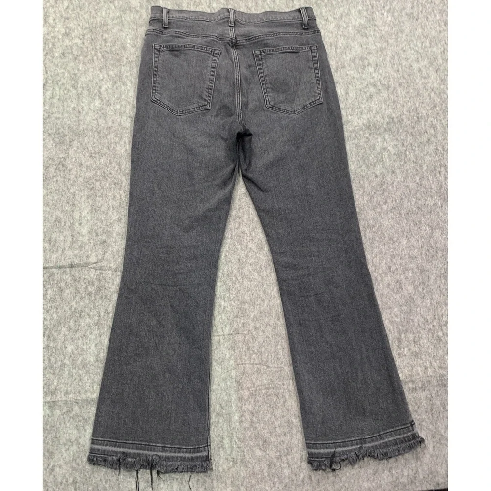 Reformation Jessie High Crop Boot Jeans Redondo Wash Black Frayed Hem - Size 30